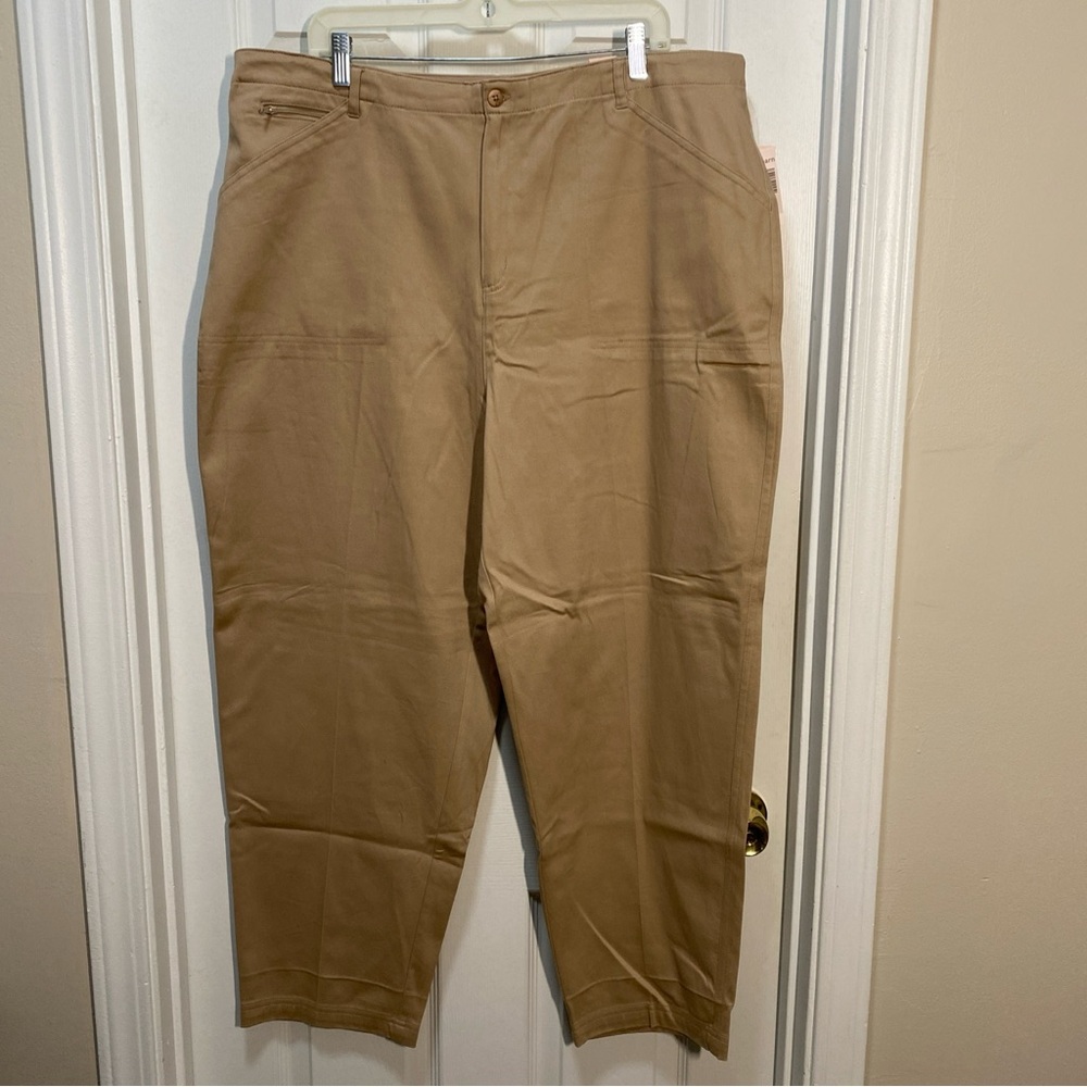 Dressbarn Pants Women’s 20W Straight Trousers Tan Stretch